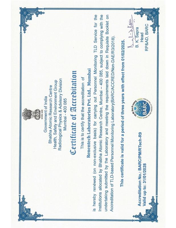 Accreditations - Renentech Laboratories